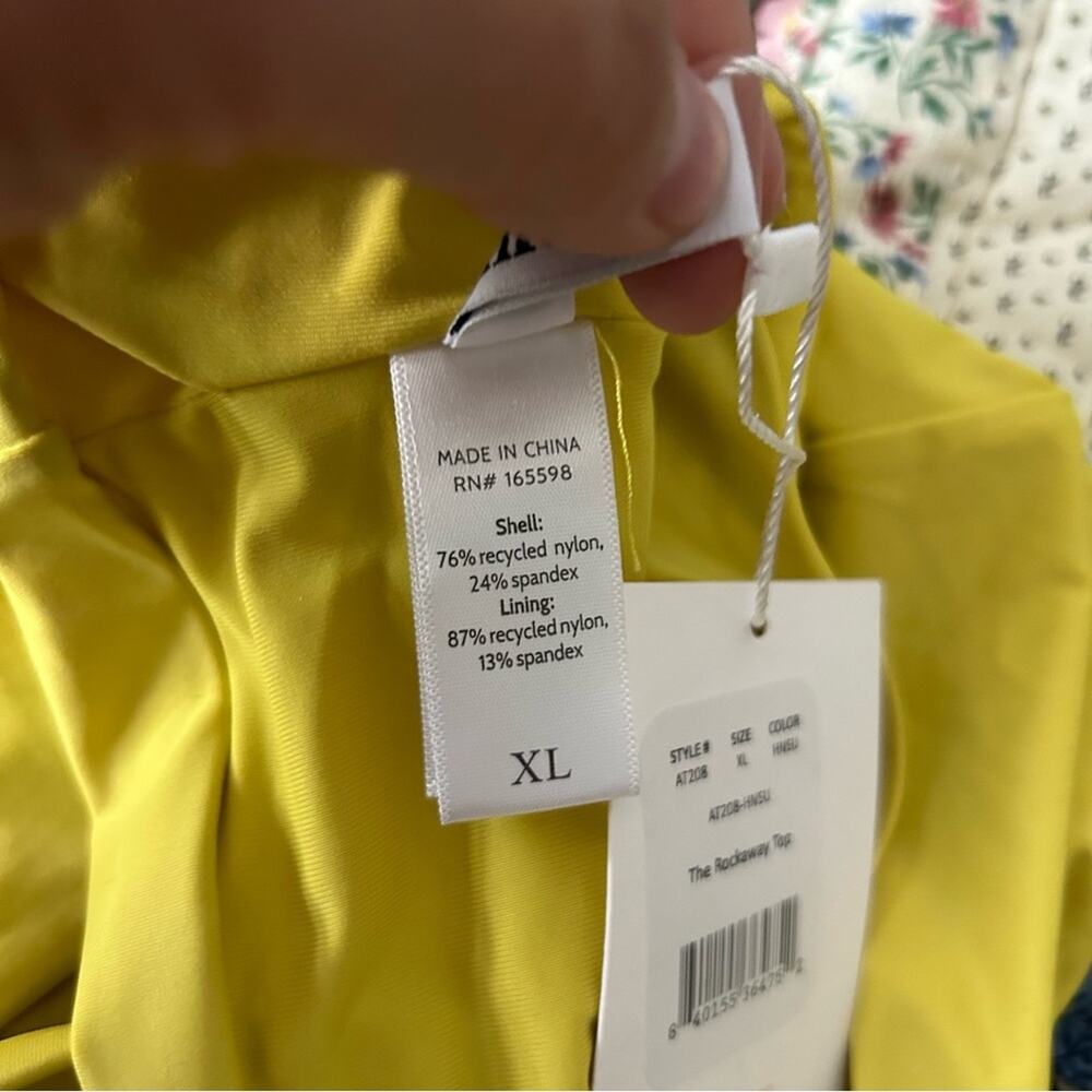 NWT Andie Swim‎ The Rockaway Top Yellow Bikini Size XL - Picture 3 of 5